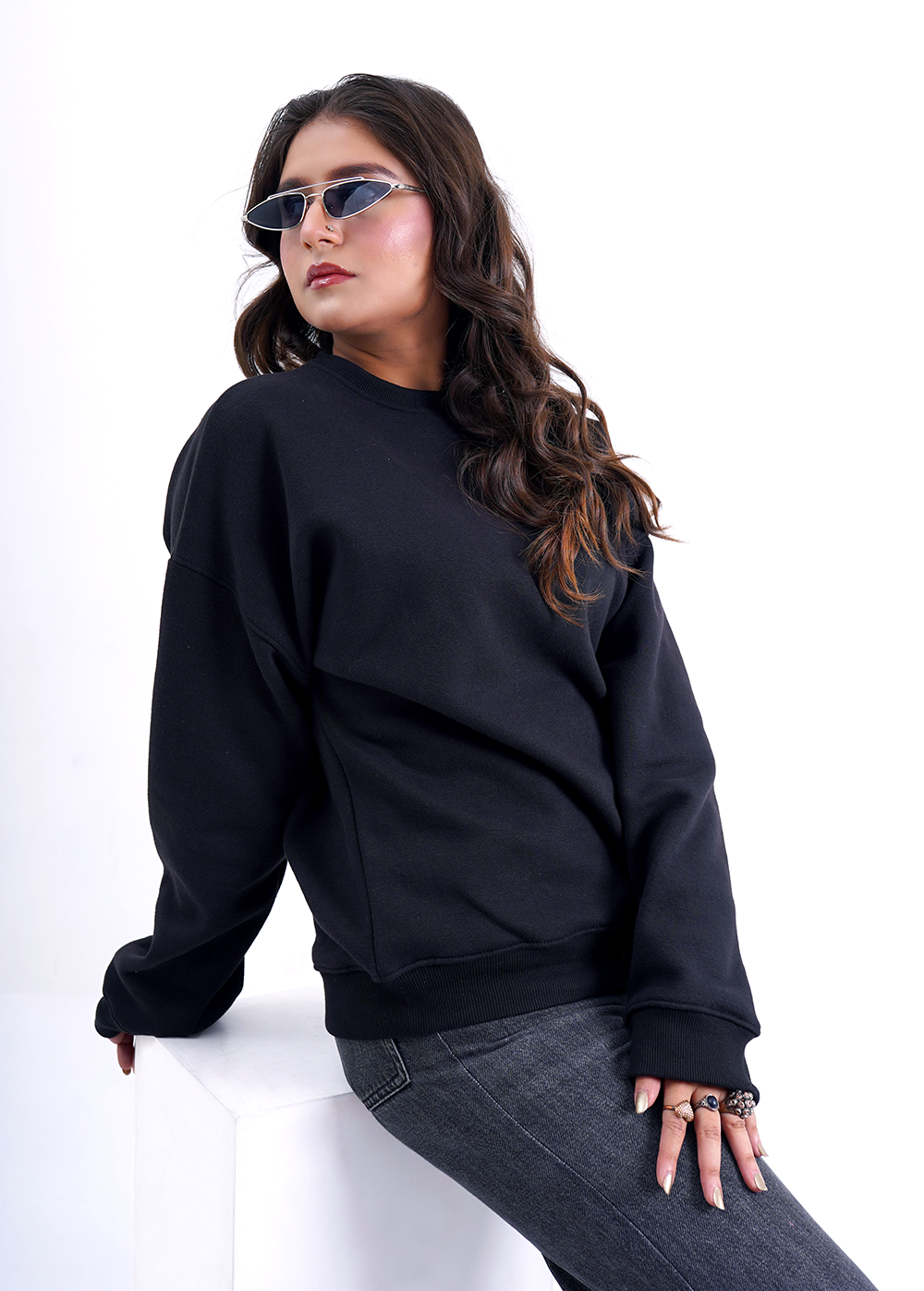 Midnight Heartbreaker Oversize Sweatshirt